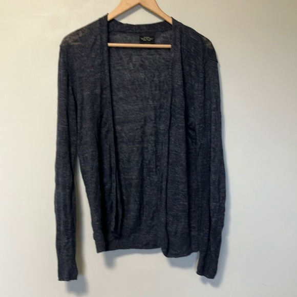 All Saints 100% Linen Blue Open-Front Cardigan - Picture 1 of 4